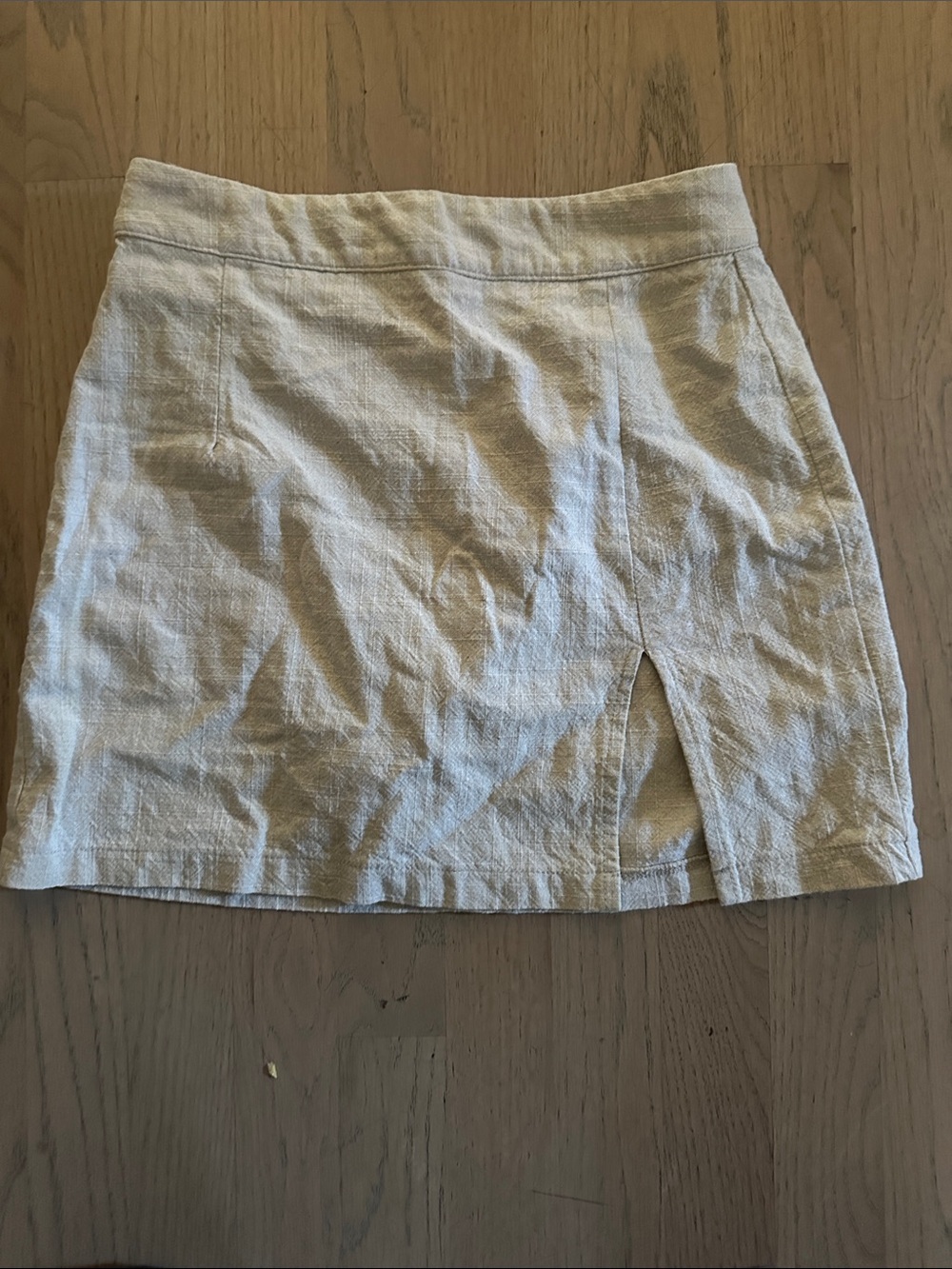 Lioness Neutral Mini Skirt with Front Slit